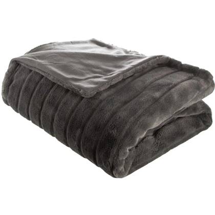 Atmosphera Plaid|deken Manoir - donker - 180x230 cm - polyester Grijs