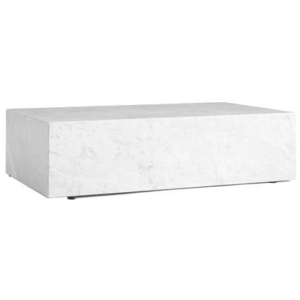 Audo Copenhagen Plinth Low salontafel 60x100 Carrara marmer wit