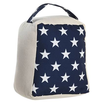 Items Deurstopper Stars - |wit - 1 kilo - 16 x 18 cm Blauw
