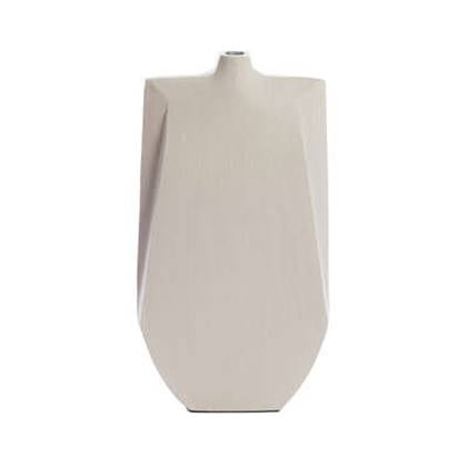 Light & Living Light&living Vaas deco 21x7,5x41 cm MAKAHA crème Wit