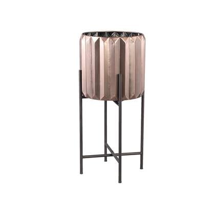 PTMD Eleyza Copper round iron pot on metal base M Koper