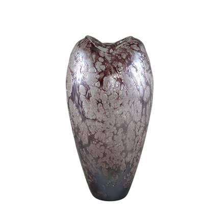 PTMD Michellee Purple solid glass vase round smoke L Groen