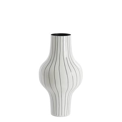 Light&living Vaas deco Ø22x40 cm SINDO glanzend wit+zwart