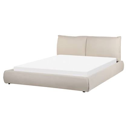 Beliani-VINAY-Tweepersoonsbed-Zand-160 x 200 cm-Polyester Beige