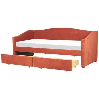 Beliani - VITTEL - Bed met opberger - Rood - Polyester