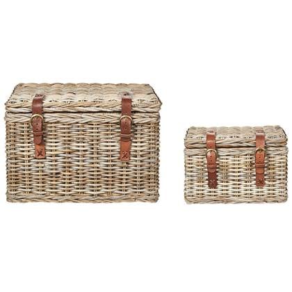Beliani - IRBID - Dozen set van 2 - Goudbruin - Rotan Beige