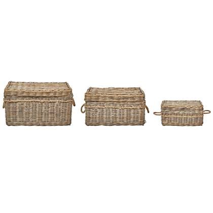 Beliani - GERASA - Dozen set van 3 - Natuurlijk - Rotan Beige