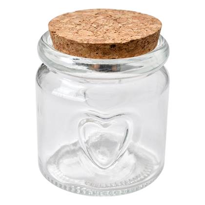 Clayre & Eef Voorraadpot Ø 6x7 cm Transparant Glas Voorraadbus