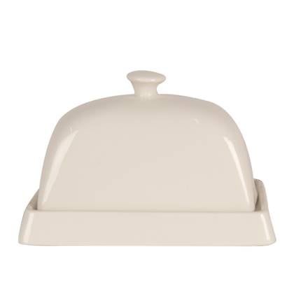 Clayre & Eef Botervloot 16x10x9 cm Wit Keramiek