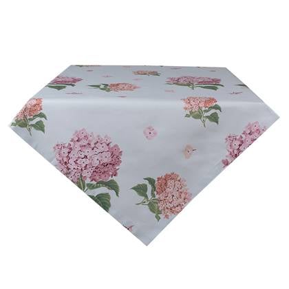 Clayre & Eef Tafelkleed 150x150 cm Blauw Roze Katoen Hortensia
