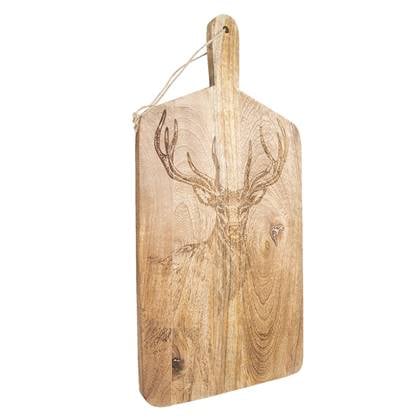 Clayre & Eef Decoratie snijplank 25x50x2 cm Bruin Hout Rendier