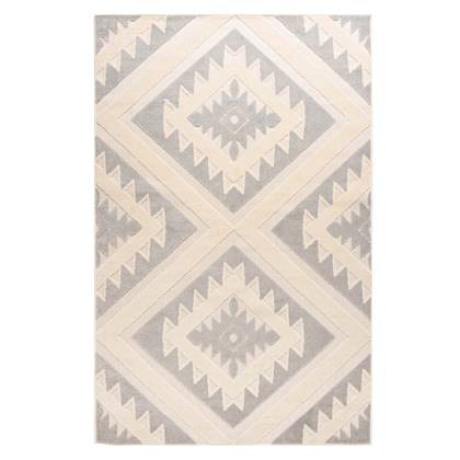 Boho&me Buitenkleed geometrisch - Verano grijs|wit - 140x200 cm