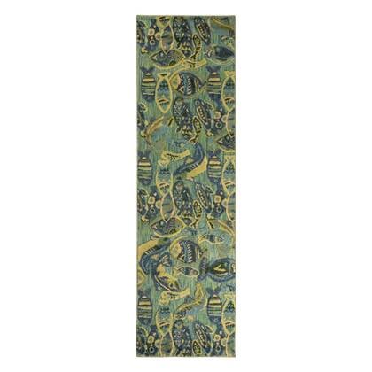Boho&me Balkonkleed visjes - Verano blauw|groen - 66x230 cm Blauw, Groen
