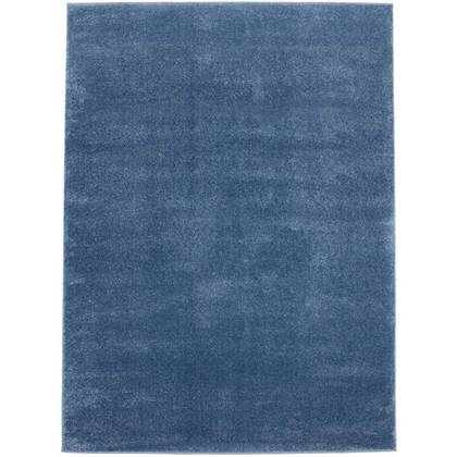 Tapeso Effen vloerkleed velours Gala - donkerblauw - 250x250 cm