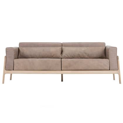 Gazzda Fawn sofa 3-zits whitewash Dakar Leather Stone