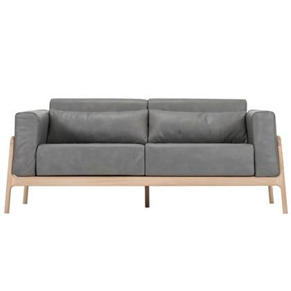 Gazzda Fawn sofa 2-zits whitewash Dakar Leather Grey