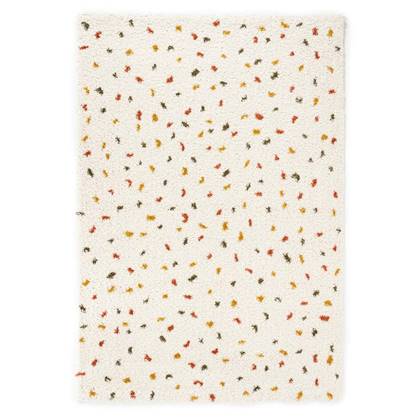 Boho&me Hoogpolig vloerkleed stippen Artisan - wit|multi - 60x110 cm Multicolor