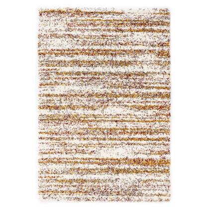 Boho&me Hoogpolig vloerkleed strepen Artisan - wit|multi - 80x150 cm Multicolor
