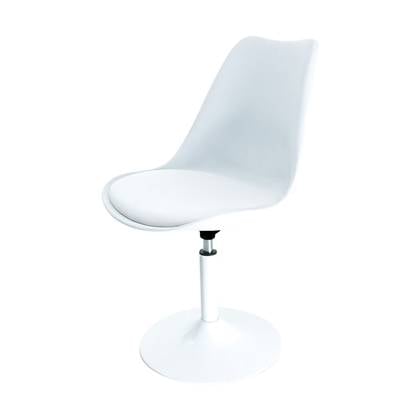 Essence Fuerta draaibare stoel Witte zitting Wit onderstel