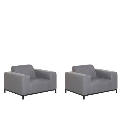 Beliani - ROVIGO - Fauteuil - Grijs - Polyester