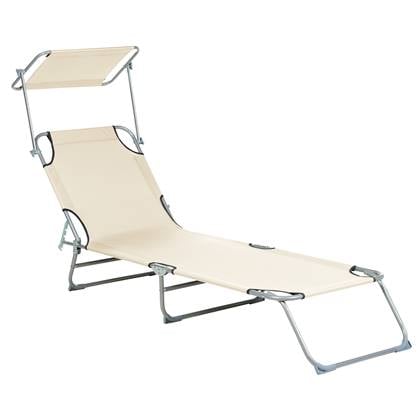 Beliani - FOLIGNO - Strandstoel - Crème - Polyester Wit