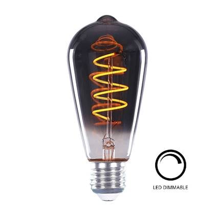 Highlight E27 4Watt Smoke Spiraal 64mm Dimbaar Zilver