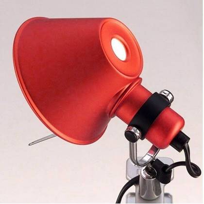 Artemide Tolomeo Micro Pinza klemlamp retrofit rood