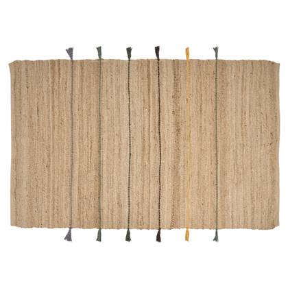 Beliani - RAUTA - Laagpolig vloerkleed - Beige - 140 x 200 cm - Jute