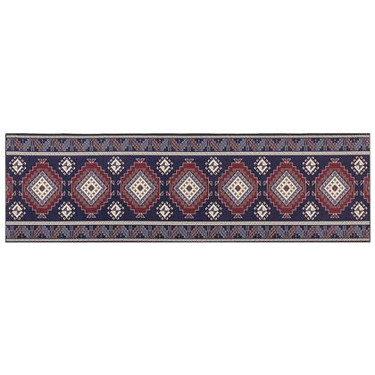 Beliani-KANGAL-Loper tapijt-Donker-60 x 200 cm-Polyester Blauw