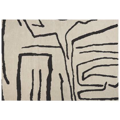 KOLPUR - Vloerkleed - Beige/Zwart - 160 x 230 cm - Polyester