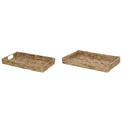 Beliani - KONTUM - Dienblad set van 2 - Licht - Waterhyacint Beige
