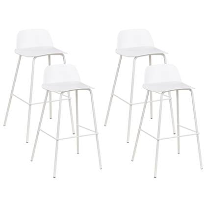 Beliani - MORA - Barkruk set van 4 - Wit - Synthetisch