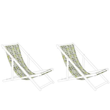 Beliani-ANZIO|AVELLINO-Ligstoel doek set van 2-Multicolor-Polyester