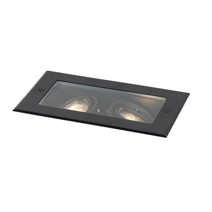 QAZQA oneon - Moderne Grondspot - 2 lichts - L 23.5 cm - Zwart - Buitenverlichting