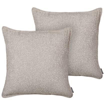 Beliani - SENECIA - Sierkussen set van 2 - Beige - Teddystof