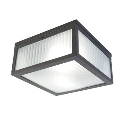 QAZQA LED Plafondlamp buiten charlois Zwart Modern L 24cm