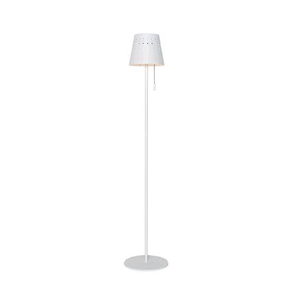 QAZQA ferre - Design LED Dimbare Vloerlamp | Staande Lamp met Dimmer met Solar | Zonne energie - 1 lichts - H 94 cm - Wit - Buitenverlichting