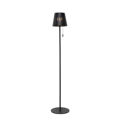 QAZQA ferre - Moderne LED Dimbare Vloerlamp | Staande Lamp met Dimmer met Solar | Zonne energie - 1 lichts - H 94 cm - Zwart - Buitenverlichting
