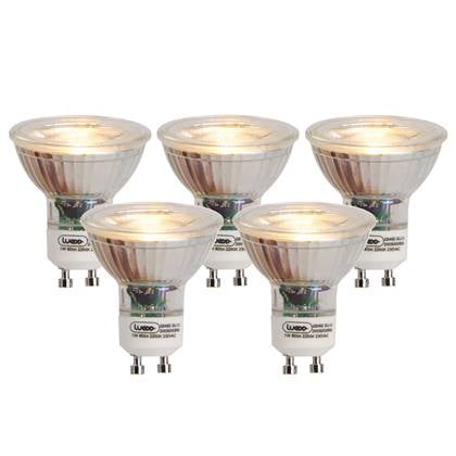 LUEDD Set van 5 GU10 LED lampen flame filament 1W 80 lm 2200K