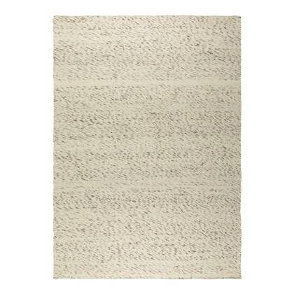 Eva interior wol vloerkleed Wit|Antraciet - Cobble stone 140 x 200 cm