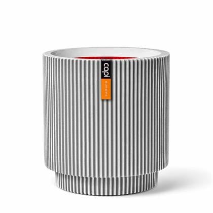 Capi Europe Vaas cilinder Groove NL - 35x38 - Ivoor Wit