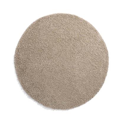 Tapeso Rond hoogpolig vloerkleed shaggy Trend effen - champagne - 160 Crème