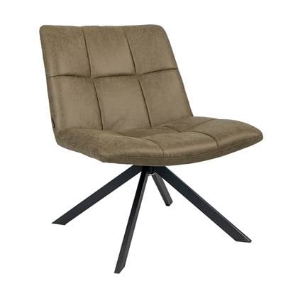 Bronx71 Industriële fauteuil Eevi olijfgroen eco-leer
