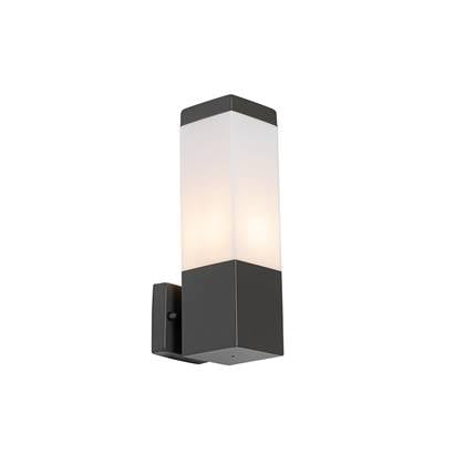 QAZQA malios - Moderne Wandlamp voor buiten - 1 lichts - D 12.5 cm - Donkergrijs - Buitenverlichting