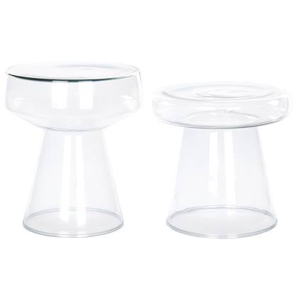 Beliani - LAGUNA|CALDERA - Bijzettafel set van 2 - Transparant - Glas