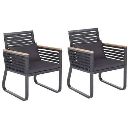 Beliani - CANETTO - Tuinstoel set van 2 - Zwart - Aluminium