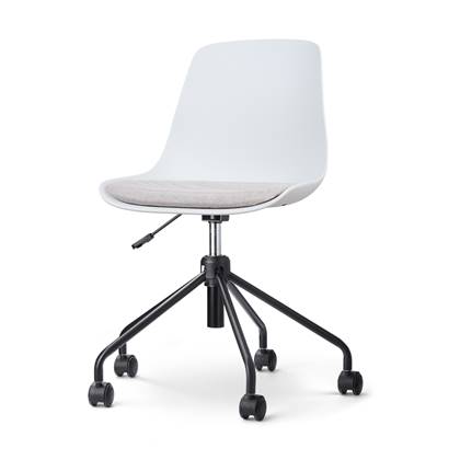 Nolon Nout bureaustoel wit met beige zitkussen zwart onderstel