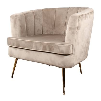 DS4U Norah fauteuil velvet champagne|taupe