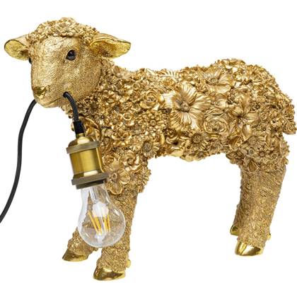 Kare Tafellamp Animal Flower Sheep Gold