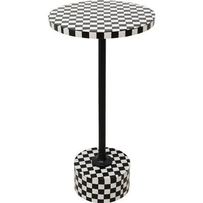 Kare Design Bijzettafel Domero Chess Black White Ø25cm